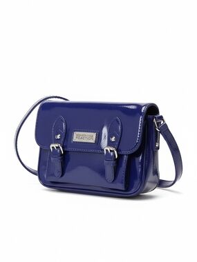 COBALT CONFESSION — Kenneth Cole Reaction Patent Leather Crossbody Bag